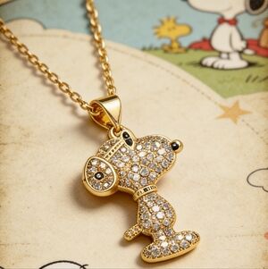 Collector's Edition: Snoopy "Diamond Dust" 18K Gold Pave Necklace